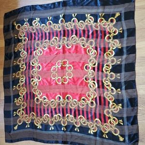 Large square scarf with gold chains